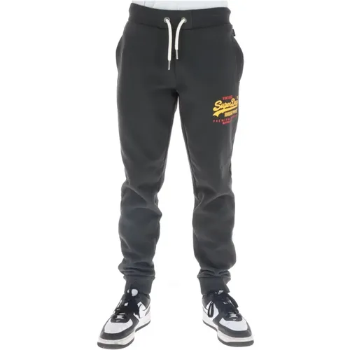 Bedruckte schwarze Hose Stilvolles Muster - Superdry - Modalova