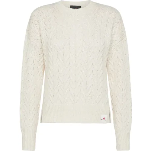 Alpaca Cotton Sweater with Chevron Pattern , female, Sizes: M, L - Peuterey - Modalova