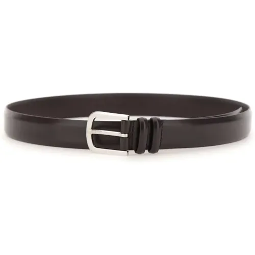 Leather Belt with Silver Buckle , male, Sizes: 110 CM, 105 CM, 90 CM, 115 CM, 85 CM - Orciani - Modalova