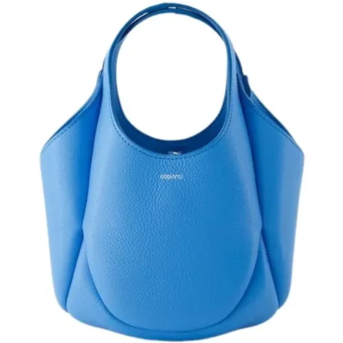 Blaue Leder Mini Bucket Shopper Tasche , Damen, Größe: ONE Size - Coperni - Modalova