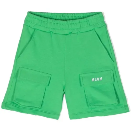 Grüne Shorts mit Taschen Msgm - Msgm - Modalova