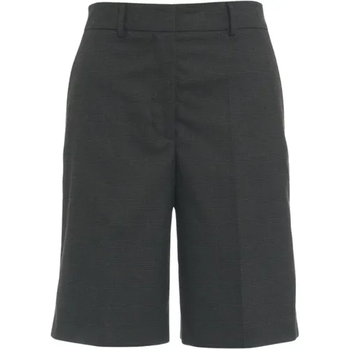 Graue Glencheck Bermuda Shorts , Damen, Größe: M - Gender - Modalova