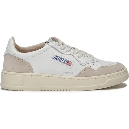 Leather Sneakers with Suede Details , female, Sizes: 4 UK, 3 UK, 7 UK - Autry - Modalova