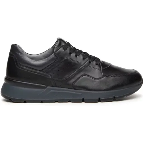 Leather lace-up sneakers , male, Sizes: 6 UK, 5 UK, 9 UK, 8 UK, 10 UK, 7 UK - Nerogiardini - Modalova