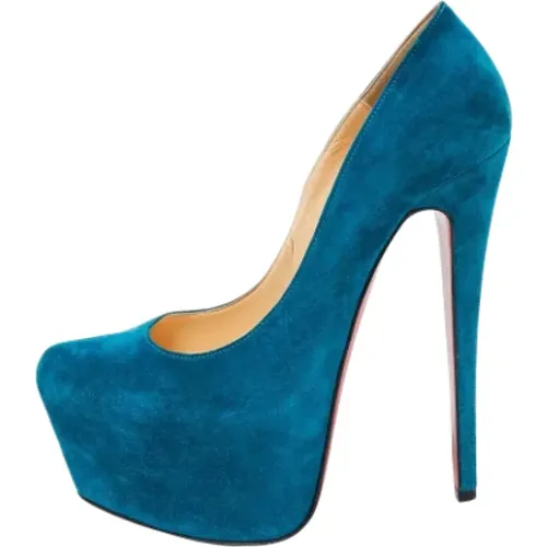 Pre-owned Suede heels , female, Sizes: 3 1/2 UK - Christian Louboutin Pre-owned - Modalova