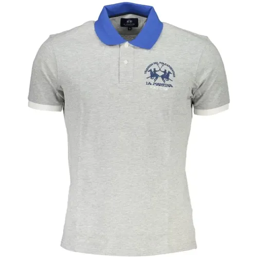 Elegantes graues Baumwoll-Polo mit kontrastierenden Details , Herren, Größe: 2XL - LA MARTINA - Modalova