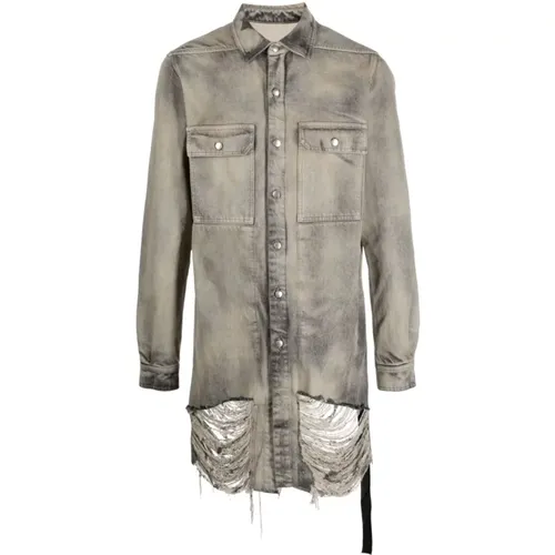 Grey Jackets with Metal Buttons , male, Sizes: M - Rick Owens - Modalova