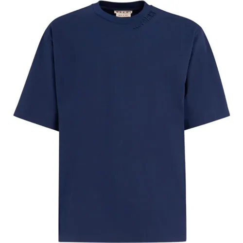 Cotton oversized t-shirt with patches , male, Sizes: L, M - Marni - Modalova