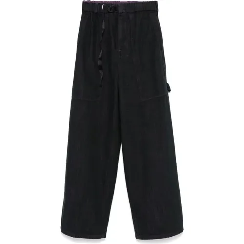 Denim Elasticated Drawstring Trousers , female, Sizes: 2XS, M, XS, S - White Sand - Modalova