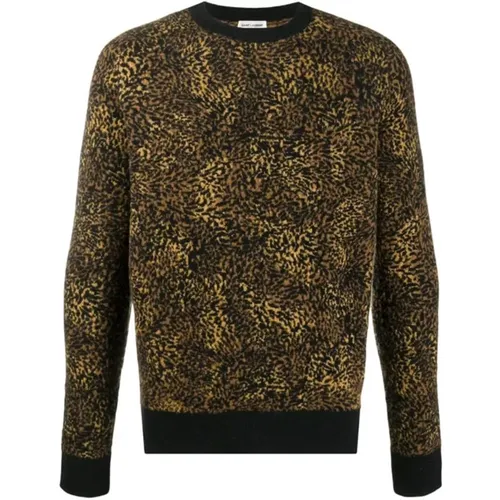 Cozy Round-Neck Wool Sweater , male, Sizes: M, L - Saint Laurent - Modalova