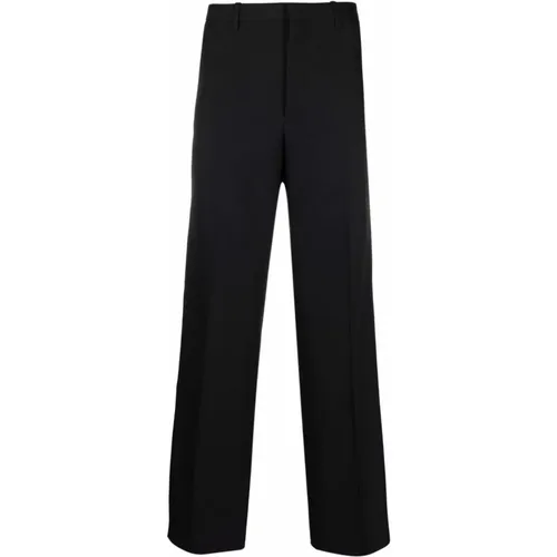 Tailored Wool Trousers with Satin Stripes , male, Sizes: M, XL - Prada - Modalova