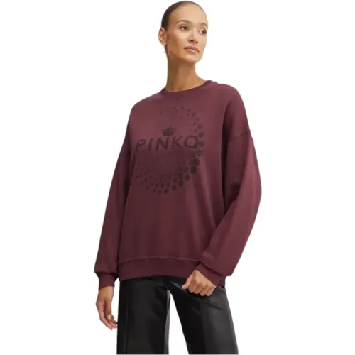 Crew Neck Sweatshirt , Damen, Größe: XS - pinko - Modalova