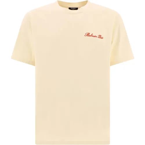 Western Signature T-Shirt , male, Sizes: S - Balmain - Modalova