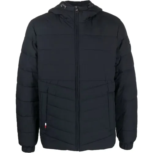 Branded hooded jacket , male, Sizes: 2XL, L, M, S, XL - Tommy Hilfiger - Modalova