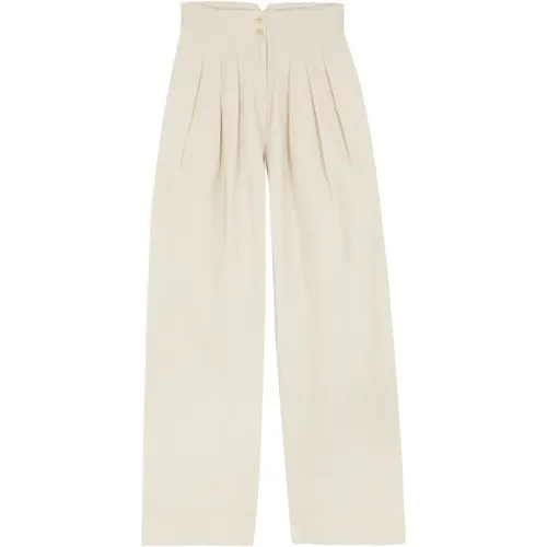 Gilda, wide-leg pants in cotton, paper, and linen , female, Sizes: XS, XL, 2XL - Cortana - Modalova