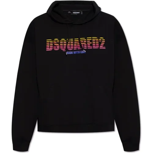 Printed hoodie , male, Sizes: L, 2XL, M, S - Dsquared2 - Modalova