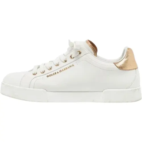 Pre-owned Leather sneakers , male, Sizes: 8 1/2 UK - Dolce & Gabbana Pre-owned - Modalova