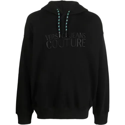 Logo embro sweatshirt , male, Sizes: M, L - Versace Jeans Couture - Modalova