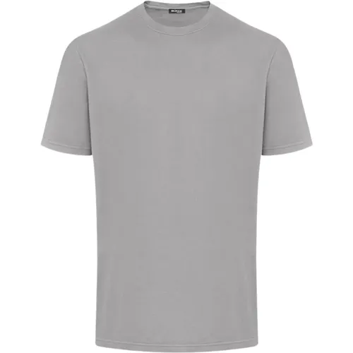 Kurzarm Baumwoll T-Shirt mit Rundhalsausschnitt , Herren, Größe: M - Kiton - Modalova