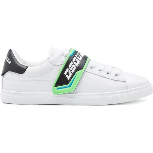 Green Logo Strap Sneakers , male, Sizes: 9 UK - Dsquared2 - Modalova