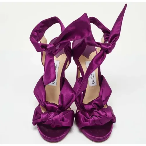 Pre-owned Satin sandals , female, Sizes: 7 UK - Jimmy Choo Pre-owned - Modalova