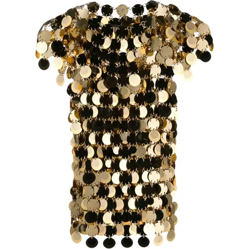 Gold Short Sleeve Top , female, Sizes: S, XS - Paco Rabanne - Modalova