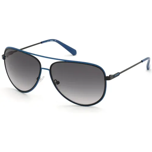 Stilvolle Sonnenbrille Schwarz Grau Verlauf , Herren, Größe: 63 MM - Guess - Modalova