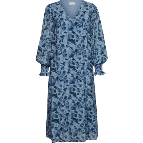 Abstract Print Dress with Long Sleeves , female, Sizes: 2XL, S, XS, M, XL - Kaffe - Modalova