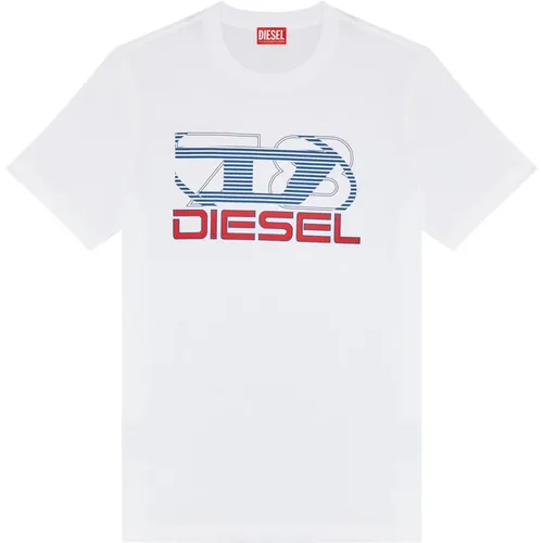 T-Shirt mit Oval D 78-Print , Herren, Größe: L - Diesel - Modalova