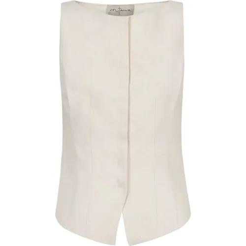 Ivory Vest Cotton Viscose Blend , female, Sizes: M, S, L, XL, XS - Cortana - Modalova