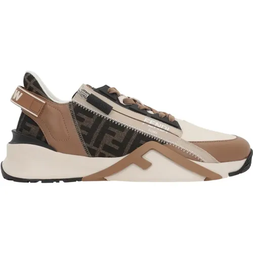 Low-Top Sneakers in Elfenbein und Braun - Fendi - Modalova