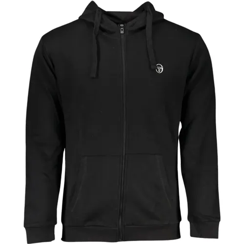 Schwarzer Kapuzen-Fleece-Sweatshirt mit Logo , Herren, Größe: XL - Sergio Tacchini - Modalova