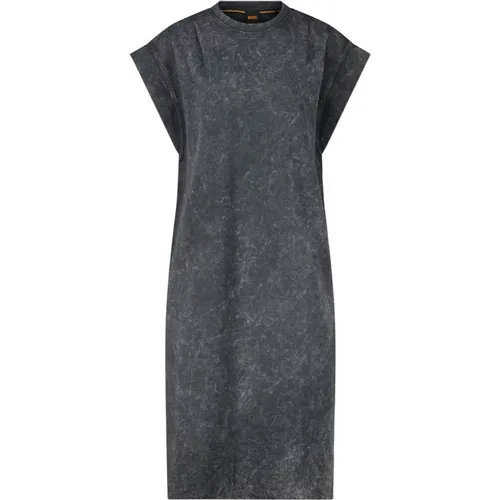 Cotton Sweat Dress with Marble Look , female, Sizes: S - Hugo Boss - Modalova