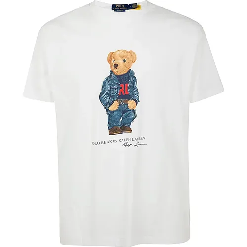 Weißes Denim Bären T-Shirt - Ralph Lauren - Modalova