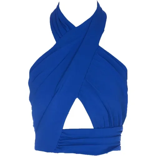 Blau ärmelloses Oberteil mit Rückenreißverschluss - Balmain - Modalova