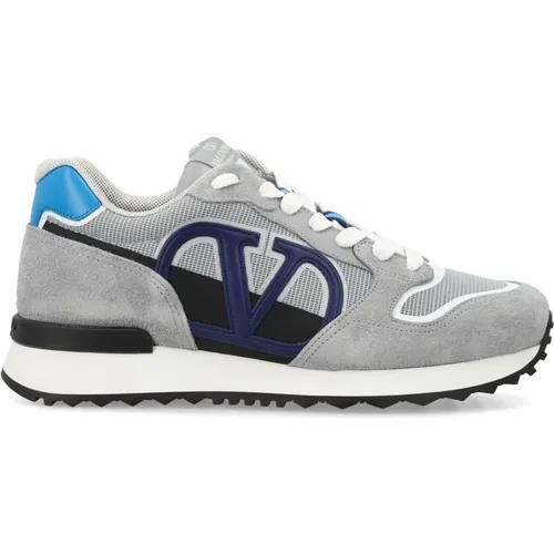 Grau/Hellblaue V-Logo Sneakers - Valentino Garavani - Modalova