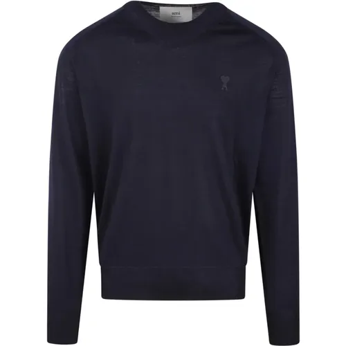 Herz Crew Neck Wollpullover - Ami Paris - Modalova