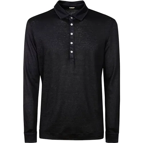 Dark Long-Sleeved Polo Shirt , male, Sizes: 2XL, S, XL, M - Massimo Alba - Modalova