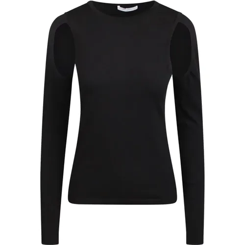 Cut-out Crew Neck T-shirt , Damen, Größe: M - Helmut Lang - Modalova