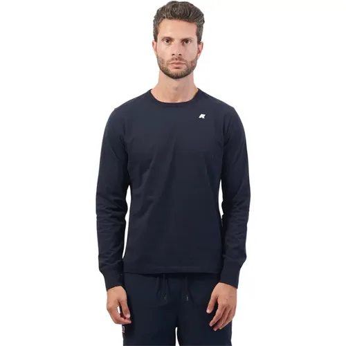 Blaue Pullover Slim Fit Langarm , Herren, Größe: 3XL - K-way - Modalova