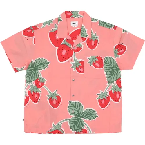 Jumbo Berries Flamingo Pink Hemd , Herren, Größe: XL - Obey - Modalova