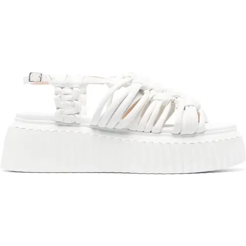 Flat Sandals,Weiße Flatform Sandalen für Frauen - AGL - Modalova