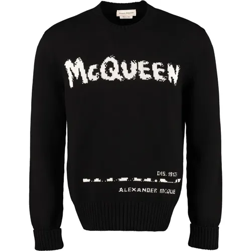 Logo Intarsia Pullover , Herren, Größe: L - alexander mcqueen - Modalova