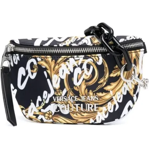 Nylon Mini Shoulder Bag with Space Couture Logo Print , female, Sizes: ONE SIZE - Versace Jeans Couture - Modalova