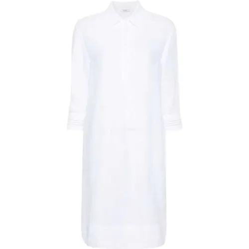 Bead-Embellished Linen Shirt Dress , female, Sizes: XS - PESERICO - Modalova