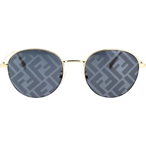 Runde Glamouröse Sonnenbrille mit Halbgestell - Fendi - Modalova