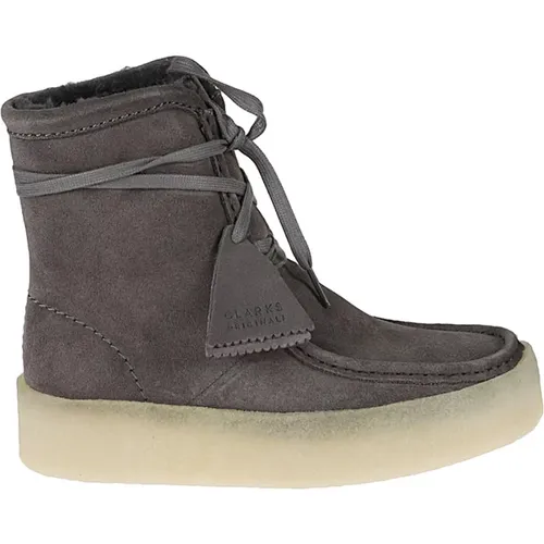 Boots Grey , female, Sizes: 5 UK - Clarks - Modalova