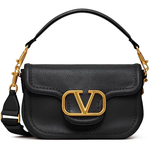 Leather Bag with VLogo Detail , female, Sizes: ONE SIZE - Valentino Garavani - Modalova