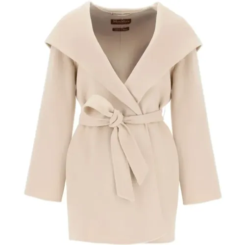 Hand-sewn Wool and Cashmere Coat with Integrated Hood , female, Sizes: S - Max Mara - Modalova