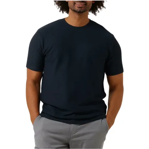 Herren Polo & T-Shirts Struktur O-Ausschnitt , Herren, Größe: L - Selected Homme - Modalova